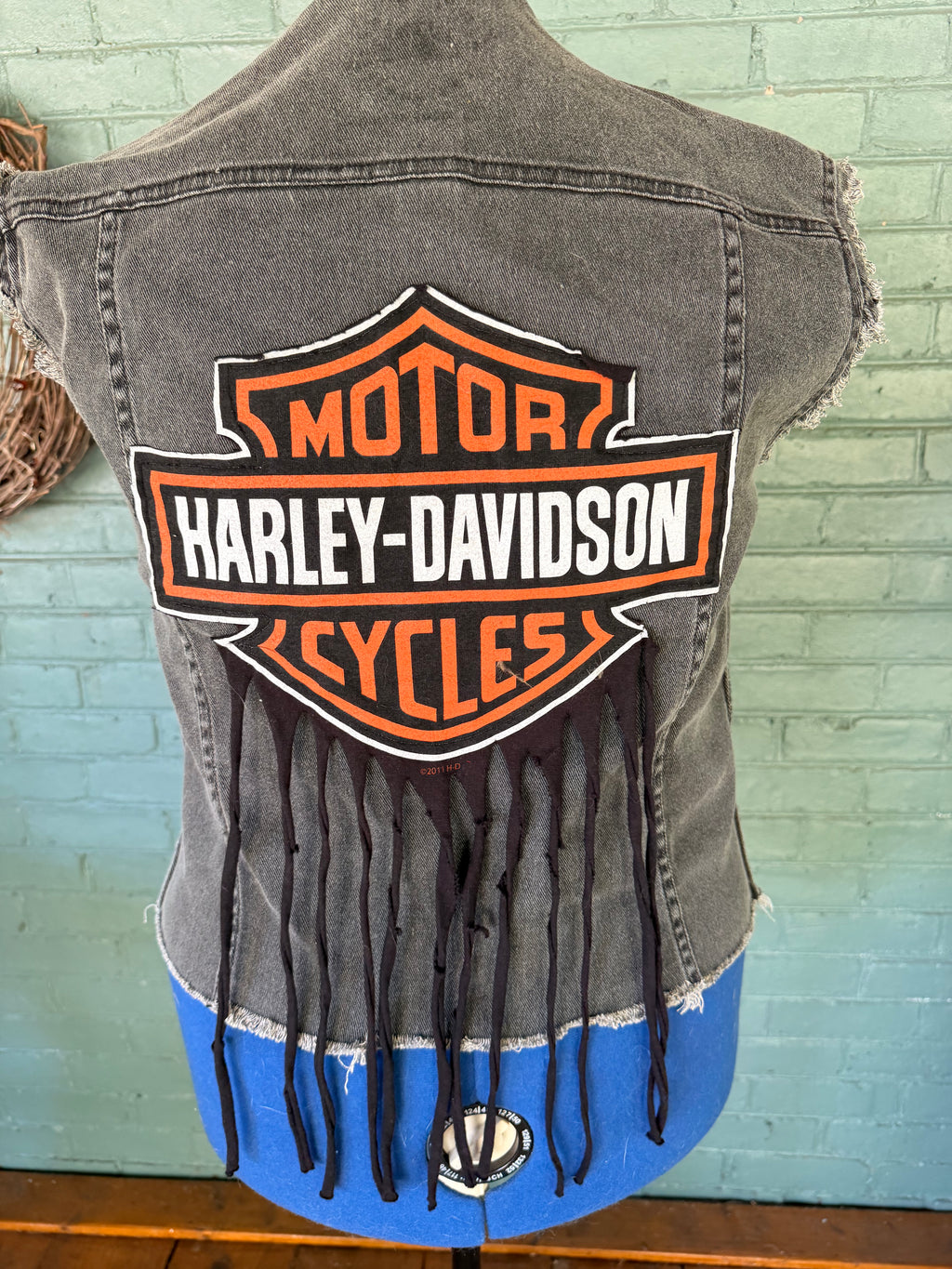 Denim Harley vest (size large)