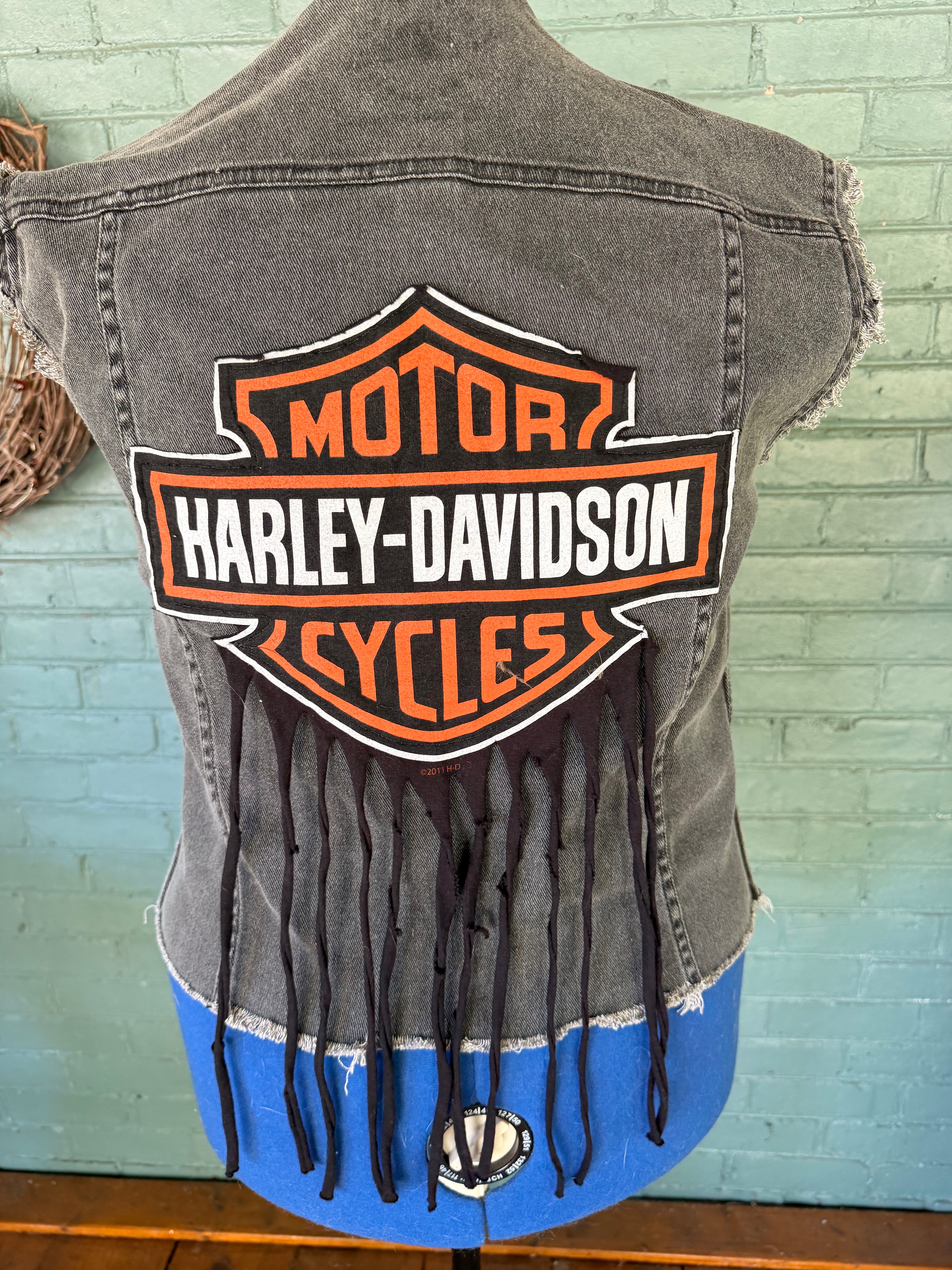 Denim Harley vest (size large)