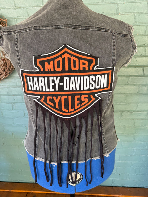 Denim Harley vest (size large)